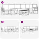 Udendørs sofagruppe 7 pcs Hvid og cremefarvet Polyester