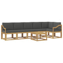 Udendørs sofagruppe med pude 7 pcs Hvid og antracit Polyester