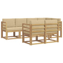 Udendørs sofagruppe 7 stk. Hvid og Beige Polyester