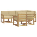 Udendørs sofagruppe 7 stk. Hvid og Beige Polyester