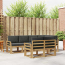 Udendørs sofagruppe med pude 7 pcs Hvid og antracit Polyester