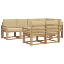 Udendørs sofagruppe 7 stk. Hvid og Beige Polyester