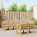 Udendørs sofagruppe med pude 8 pcs Hvid og Beige Polyester