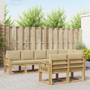 Udendørs sofagruppe med pude 8 pcs Hvid og Beige Polyester