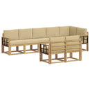 Udendørs sofagruppe 8 stk. Hvid og Beige Polyester