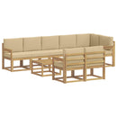 Udendørs sofagruppe med pude 9 pcs Hvid og Beige Polyester