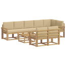 Udendørs sofagruppe med pude 9 pcs Hvid og Beige Polyester