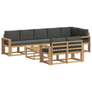 Udendørs sofagruppe med pude 9 pcs Hvid og antracit Polyester