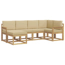 Udendørs sofagruppe med pude 6 pcs Hvid og Beige Polyester