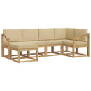 Udendørs sofagruppe med pude 6 pcs Hvid og Beige Polyester
