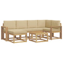 Udendørs sofagruppe 7 pcs Hvid og Beige Massivt Akacietræ