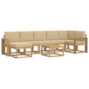 Udendørs sofagruppe med pude 8 pcs Hvid og Beige Polyester