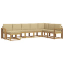 Udendørs sofagruppe med pude 8 pcs Hvid og Beige
