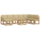 Udendørs sofagruppe med pude 9 pcs Hvid og Beige