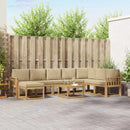 Udendørs sofagruppe med pude 9 pcs Hvid og Beige