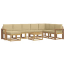 Udendørs sofagruppe med pude 9 pcs Hvid og Beige