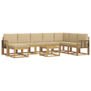 Udendørs sofagruppe med pude 9 pcs Hvid og Beige