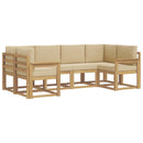 Udendørs sofagruppe med pude 6 pcs Hvid og Beige
