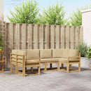 Udendørs sofagruppe med pude 6 pcs Hvid og Beige
