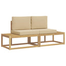 Udendørs sofagruppe 2 stk. Hvid og Beige Polyester