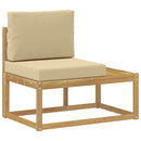 Udendørs sofagruppe 2 stk. Hvid og Beige Polyester
