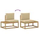 Udendørs sofagruppe 3 stk. Hvid og Beige Polyester
