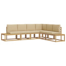 Udendørs sofagruppe 4 Stk Hvid og Beige Polyester