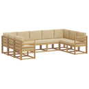 Udendørs sofagruppe 9 stk. Hvid og Beige