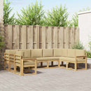 Udendørs sofagruppe med pude 9 pcs Hvid og Beige