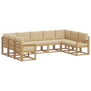 Udendørs sofagruppe med pude 9 pcs Hvid og Beige