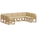 Udendørs sofagruppe 9 stk. Hvid og Beige