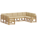 Udendørs sofagruppe med pude 9 pcs Hvid og Beige