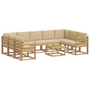 Udendørs sofagruppe 10 stk. Hvid og Beige Polyester