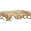 Udendørs sofagruppe 10 stk. Hvid og Beige Polyester