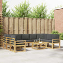 Udendørs sofagruppe 10 pcs Hvid og antracit 59 x 59 x 37 cm