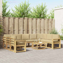 Udendørs sofagruppe 10 stk. Hvid og Beige Polyester