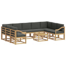 Udendørs sofagruppe 10 pcs Hvid og antracit 59 x 59 x 37 cm
