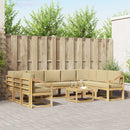 Udendørs sofagruppe 10 stk. Hvid og Beige Polyester