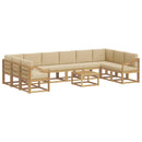 Udendørs sofagruppe med pude 11 pcs Hvid og Beige