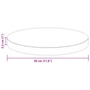 Bordplade Lys Brun Ø 30 x 2,5 cm Massivt Eg Træ