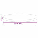 Bordplade Lys Brun Ø 50 x 2,5 cm Massivt Eg Træ