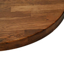 Bordplade Lys Brun Ø 90 x 2,5 cm Massivt Eg Træ