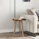 Bordplade Mørk Brun Ø 40 x 2,5 cm Massivt Eg Træ