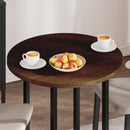 Bordplade Mørk Brun Ø 70 x 2,5 cm Massivt Eg Træ