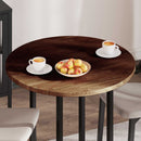 Bordplade Mørk Brun Ø 80 x 2,5 cm Massivt Eg Træ