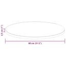 Bordplade Mørk Brun Ø 80 x 2,5 cm Massivt Eg Træ