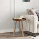 Bordplade Mørk Brun Ø 40 x 4 cm Massivt Eg Træ