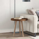 Bordplade Mørk Brun Ø 50 x 4 cm Massivt Eg Træ