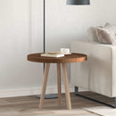 Bordplade Mørk Brun Ø 60 x 4 cm Massivt Eg Træ