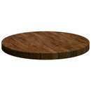 Bordplade Mørk Brun Ø 60 x 4 cm Massivt Eg Træ